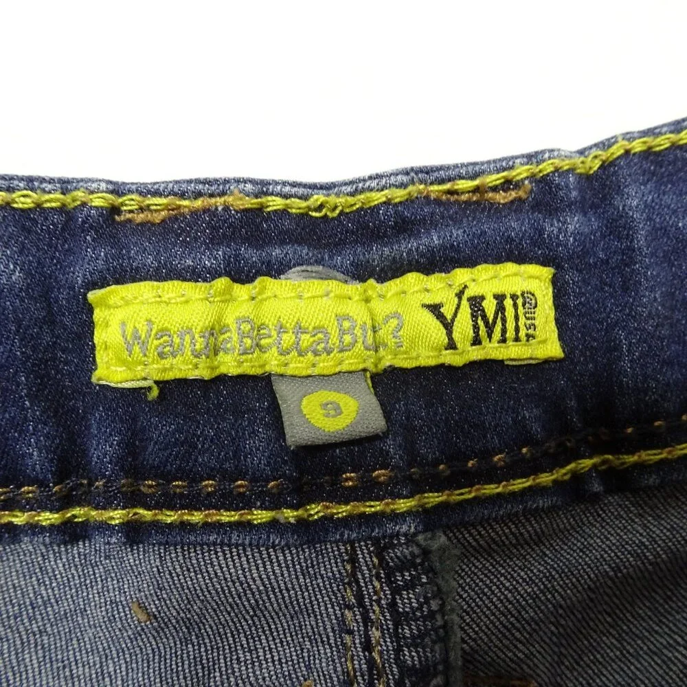 YMI Wannabettabutt Jean Shorts Size 9 Distressed Cotton Stretch Raw Hem Grunge - Picture 7 of 7